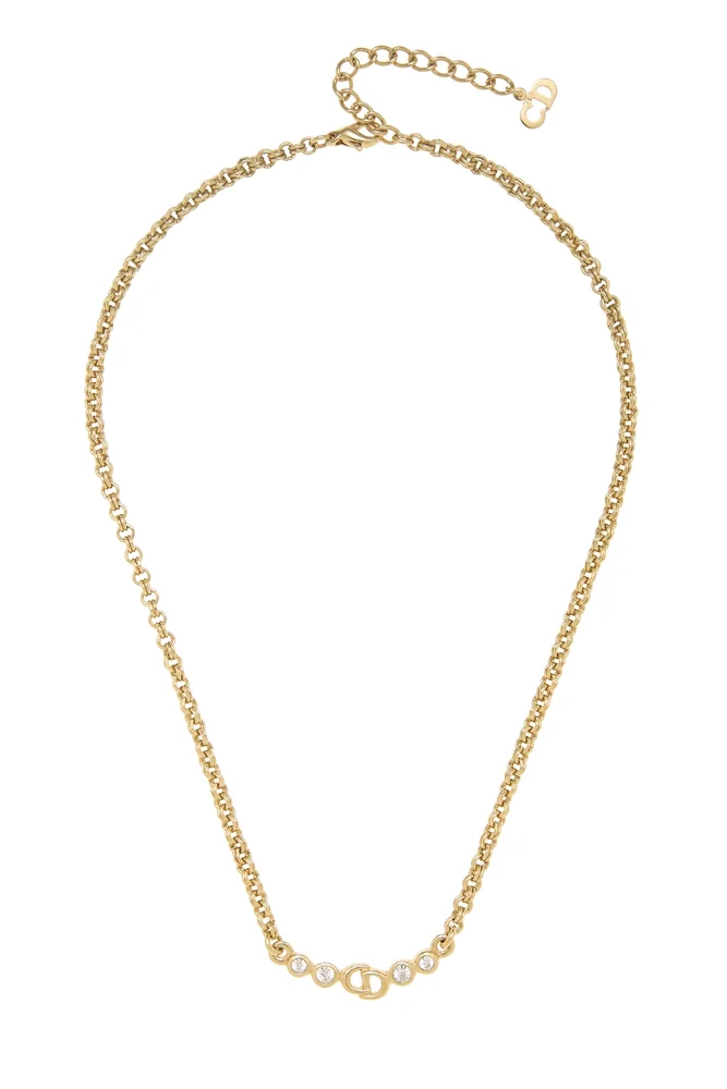 Pre-Owned Gold Crystal CD Necklace