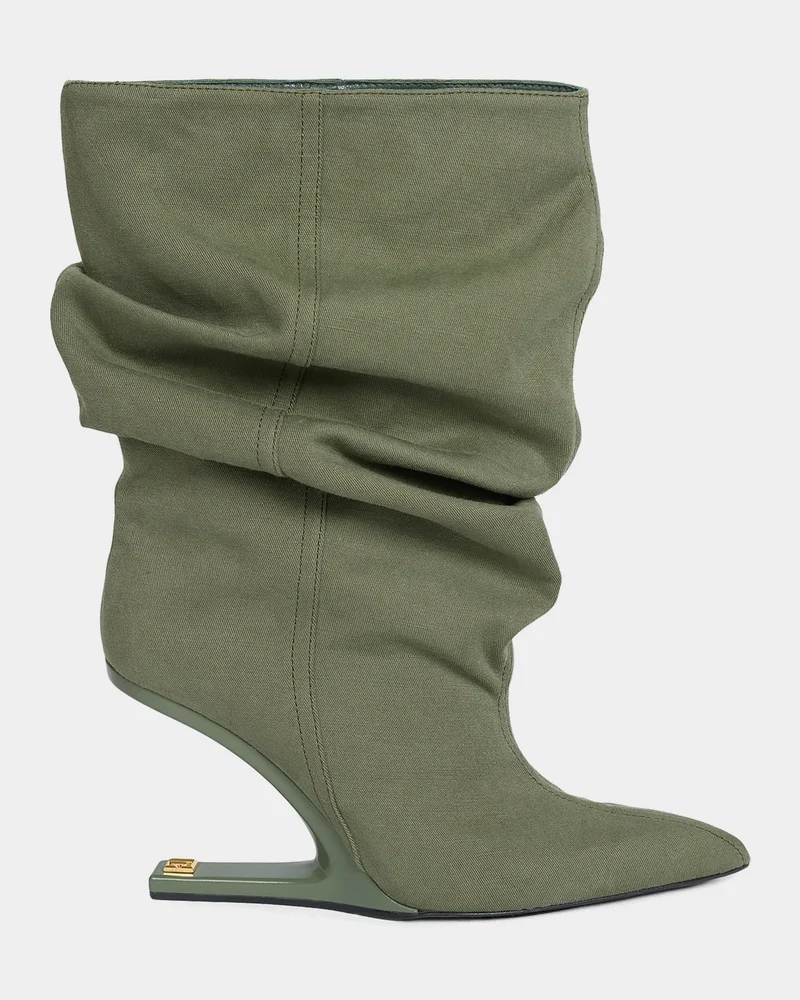 No Wedge Canvas Ankle Boots