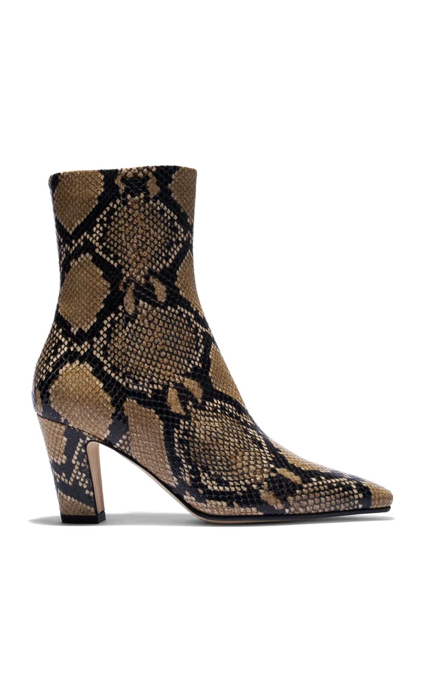 Maris Snake-Printed Leather Boots