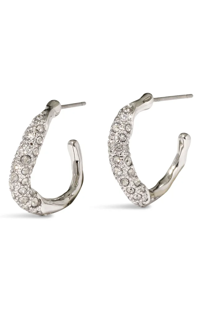 Solanales Crystal Twist Mini Hoop Earrings