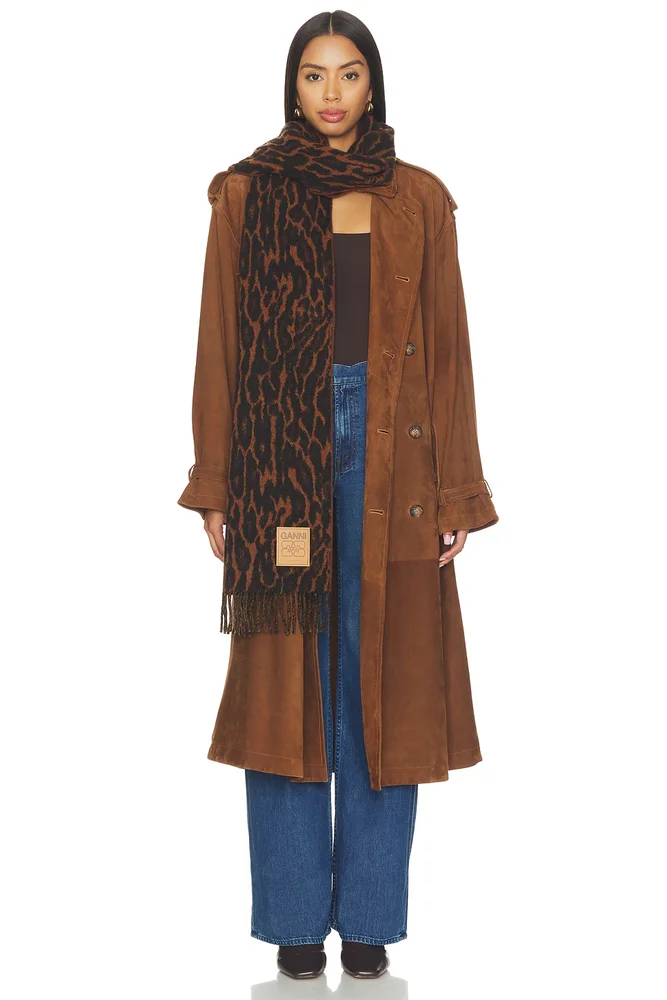 Compact Wool Scarf Leopard