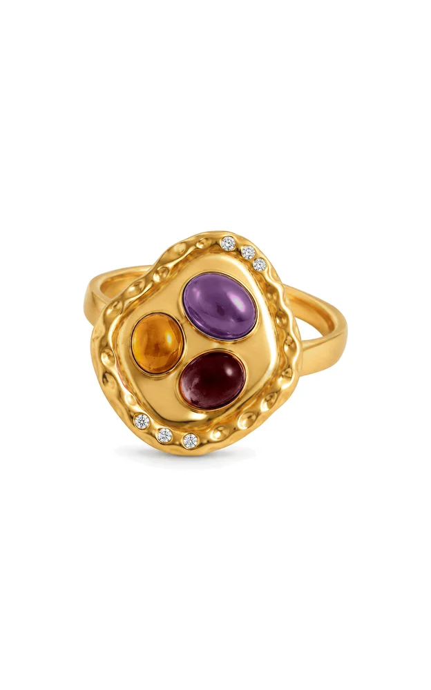 The Joanna Ring In Gold With Garnet, Amethyst And Citrine