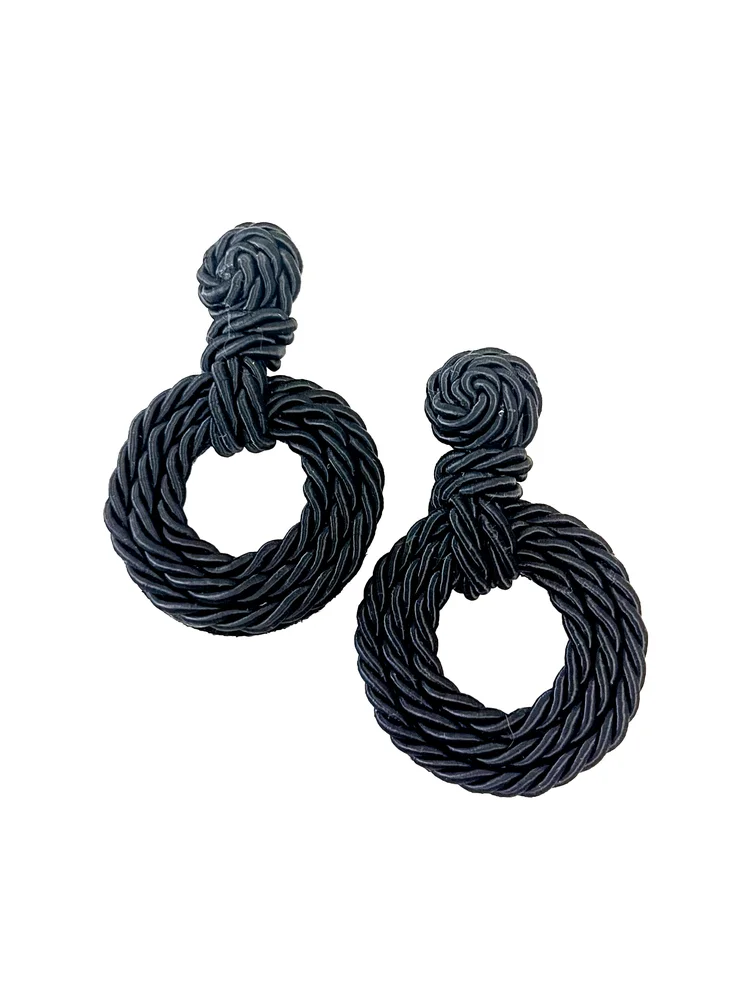 Persephone Black Wrapped Earrings