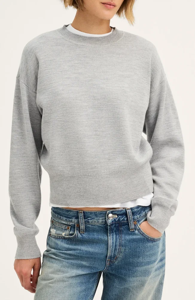 Relaxed Crewneck Wool Blend Sweater