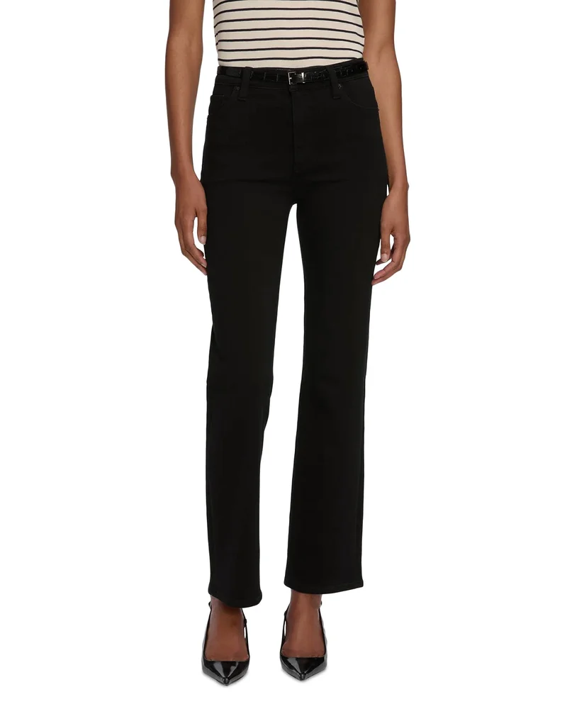 Le Sleek High Rise Straight Jeans in Black