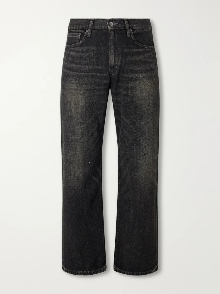 Washed Straight-Leg Jeans
