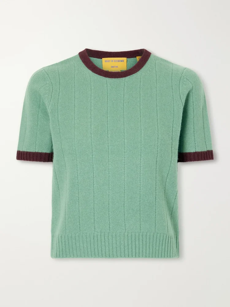 Rib Ringer cashmere T-shirt