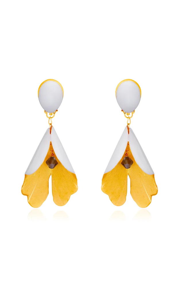 Bell Flower Enamel Large Earrings