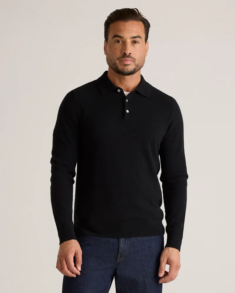 Mongolian Cashmere Polo Sweater