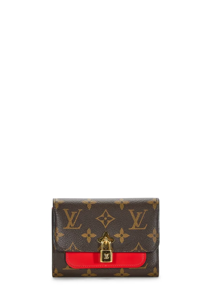 Red Monogram Canvas Flore Compact Wallet
