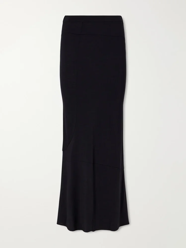 Wool-jersey maxi skirt