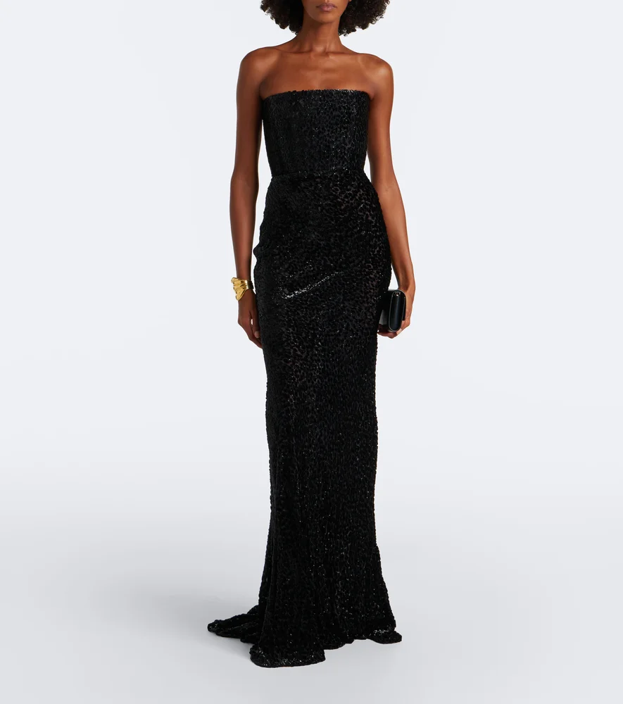 Devoré Bustier Gown