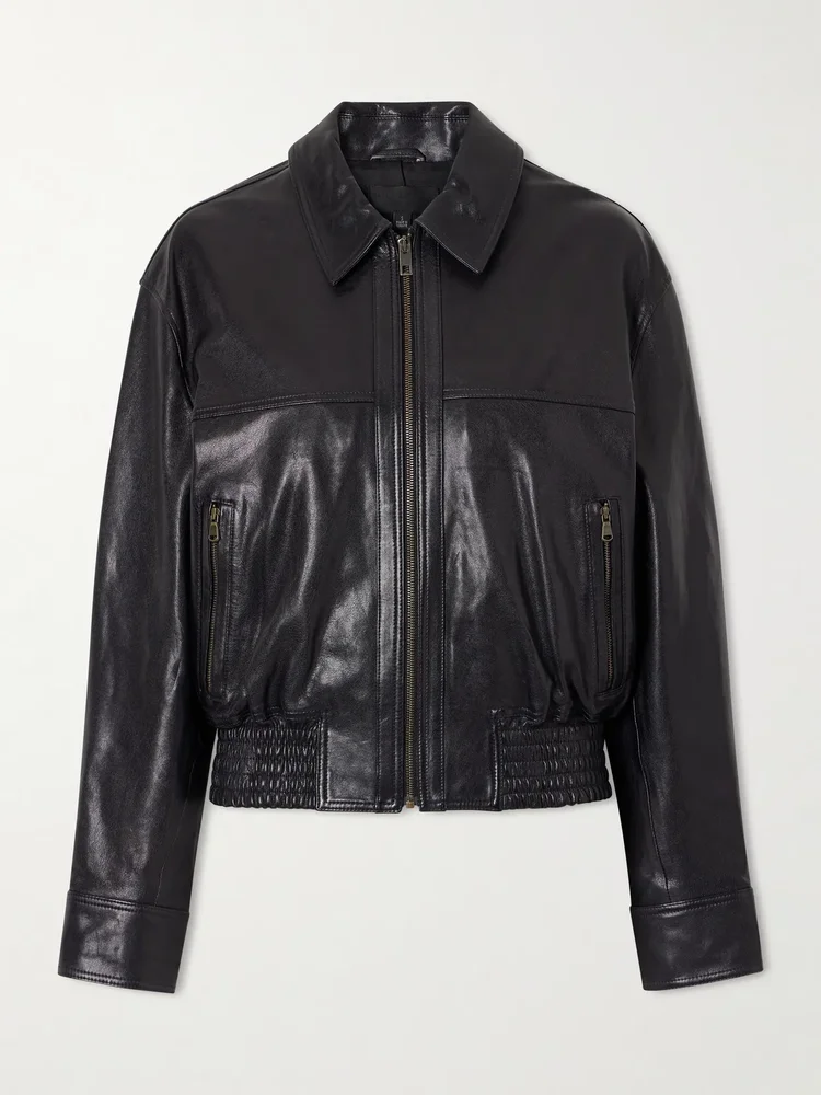 aime leather bomber jacket