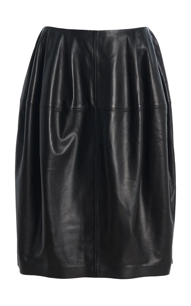 Sculptural Leather Mini Skirt
