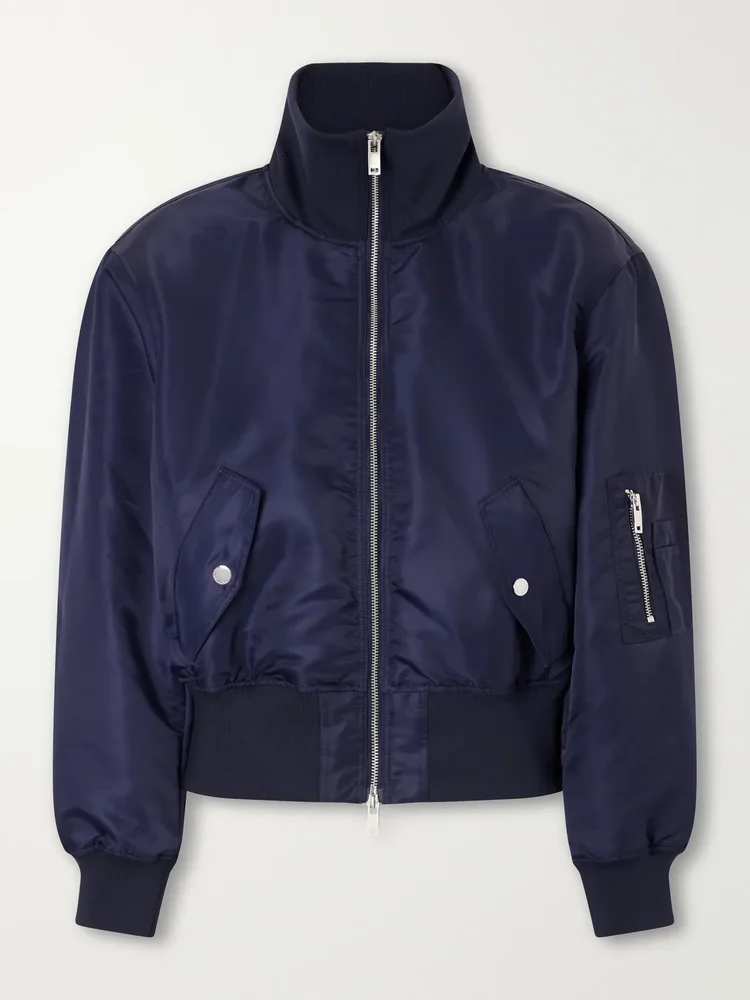 Storm satin bomber jacket