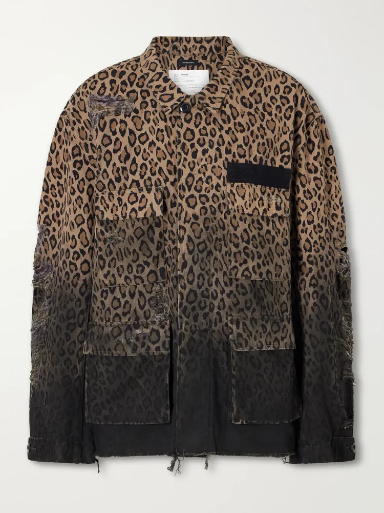 Abu distressed leopard-print cotton jacket