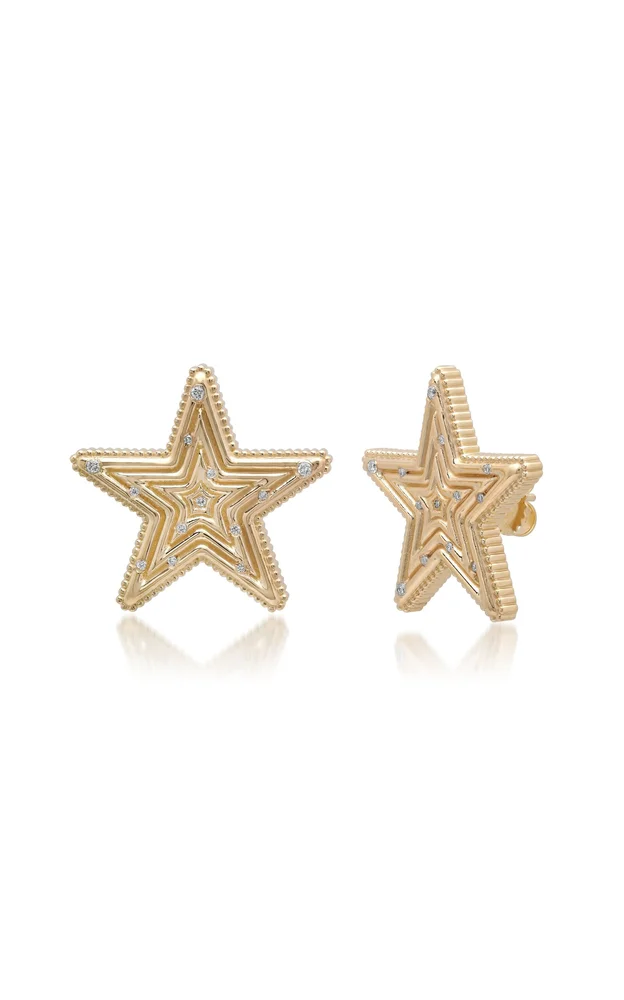 Star Power Diamond Stud Earrings