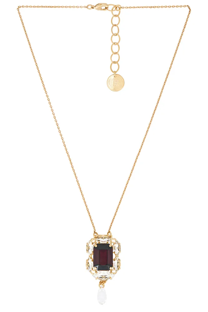 Small Square Pendant With Drop Necklace