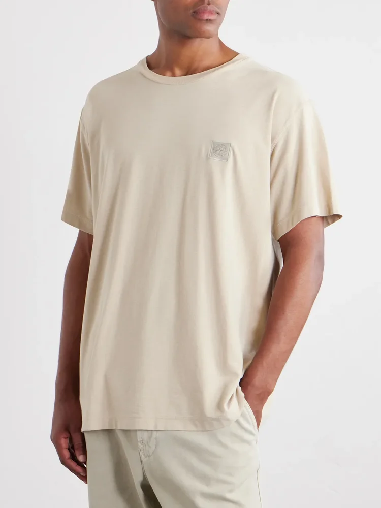 GHOST Logo-Appliquéd Garment-Dyed Cotton-Jersey T-Shirt