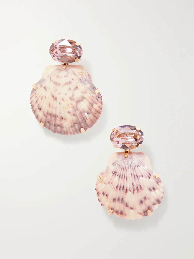Kauai seashell-embellished gold-tone earrings