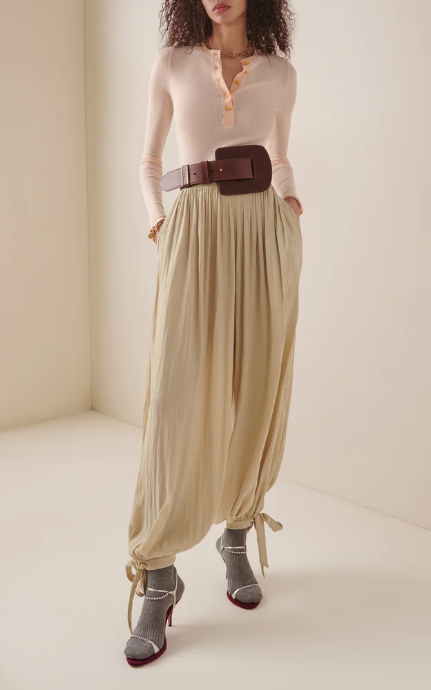 Washed Satin Bloomer Pants