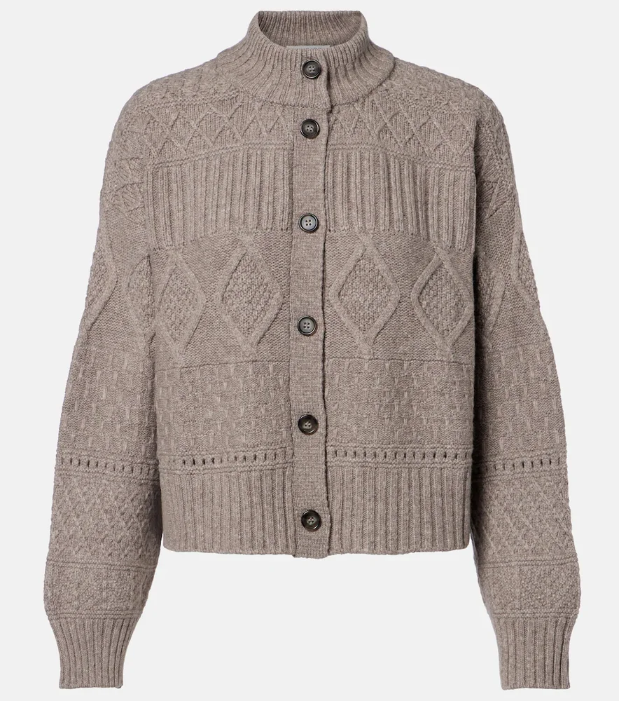Amory cable-knit wool-blend cardigan