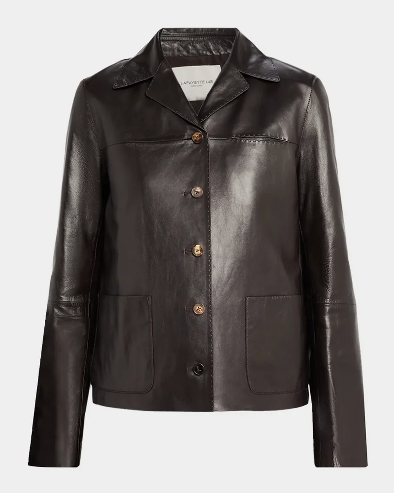 Button-Down Nappa Leather Jacket