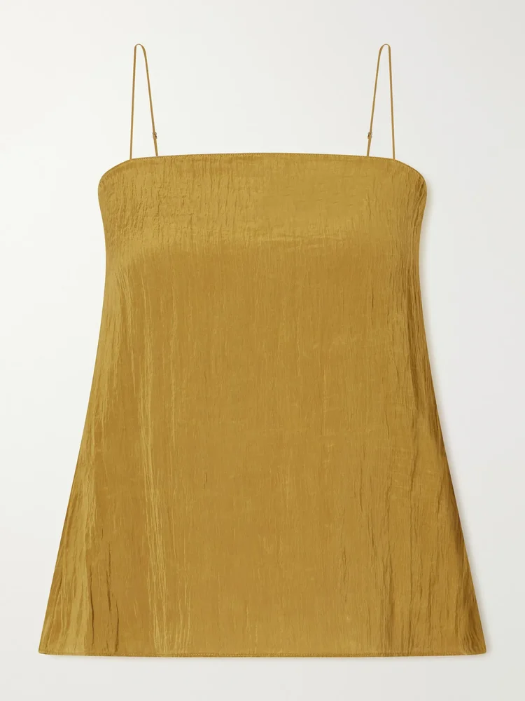 Crinkle charmeuse tank