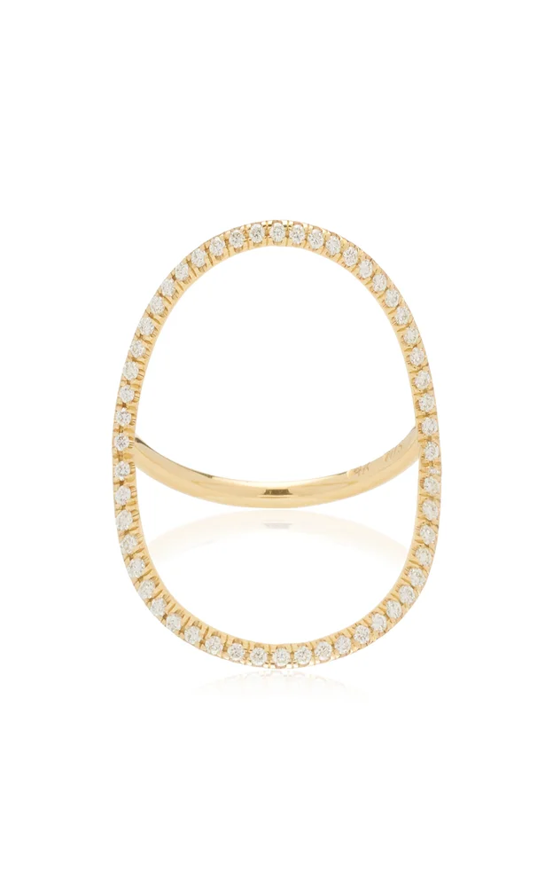 Continuity 14K Yellow Gold Pavé Diamond Ring