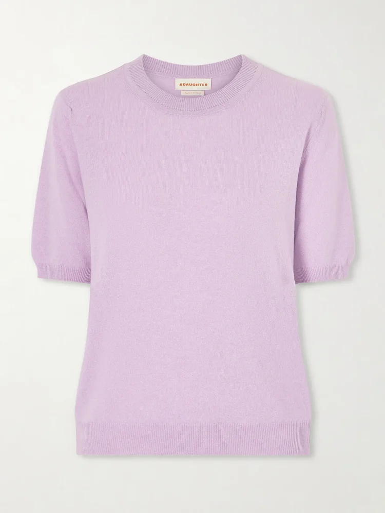 Emer cropped cashmere and cotton-blend T-shirt