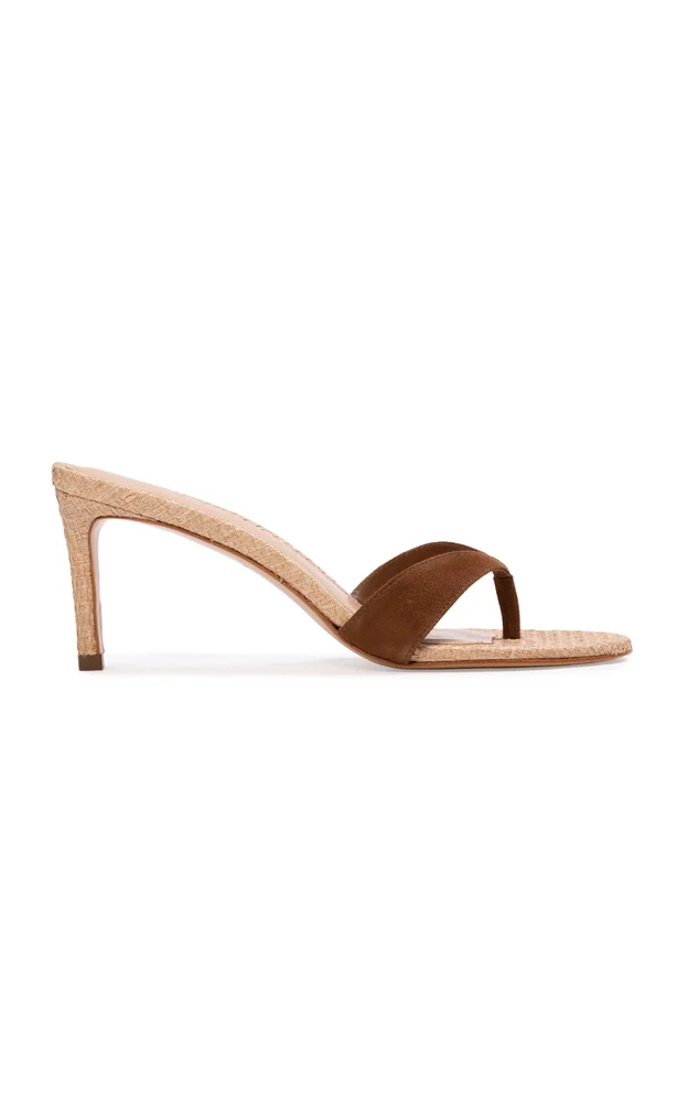 Aura Raffia, Suede Mules