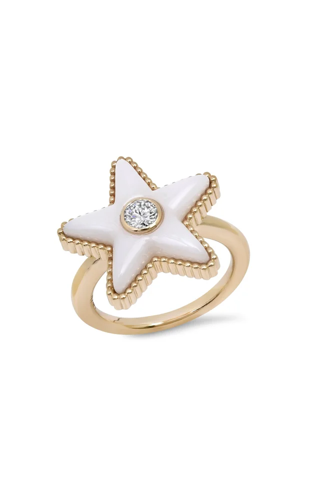 Mini Star Power Mother of Pearl and Diamond Ring
