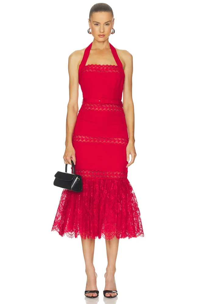 Nocturnes Lace Midi Dress