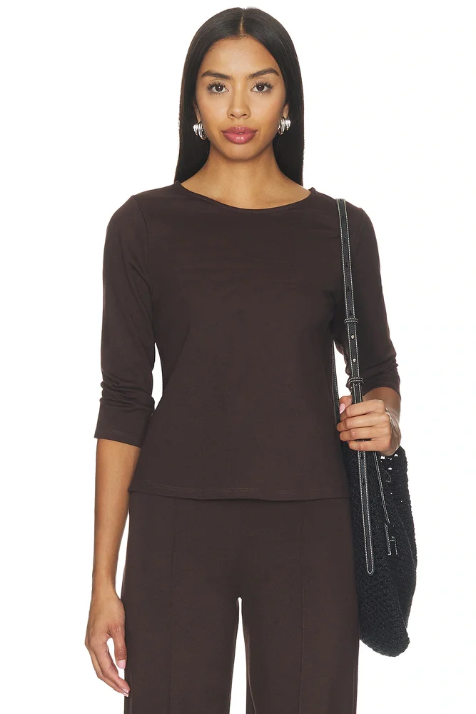 Ponte Knit 3/4 Sleeve Top