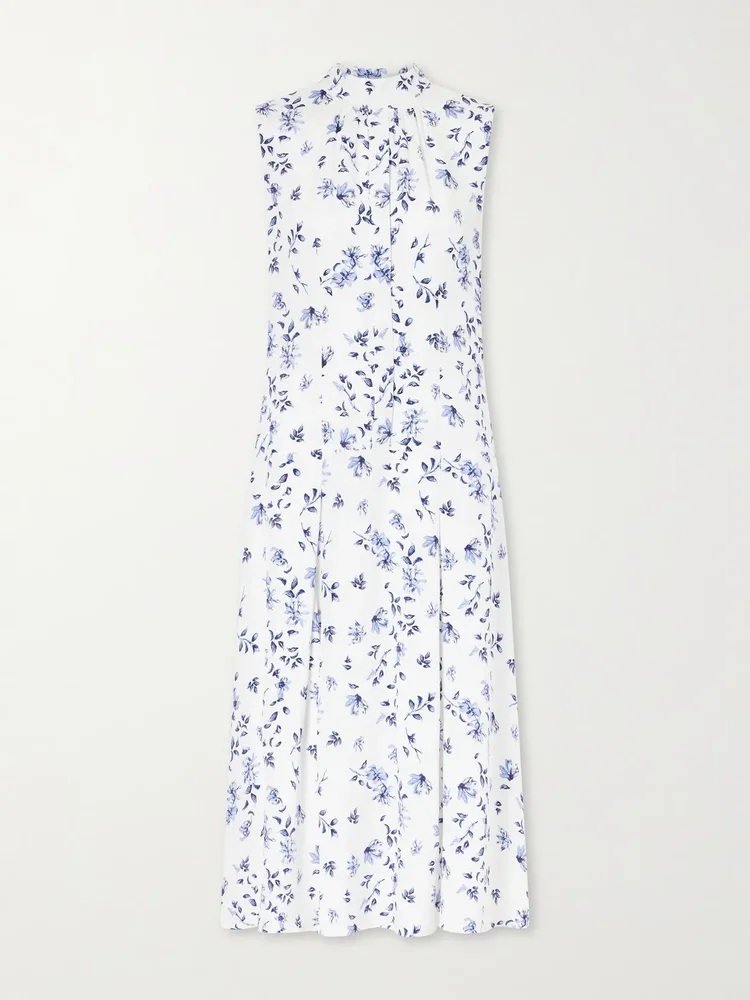 joelle floral print silk midi dress