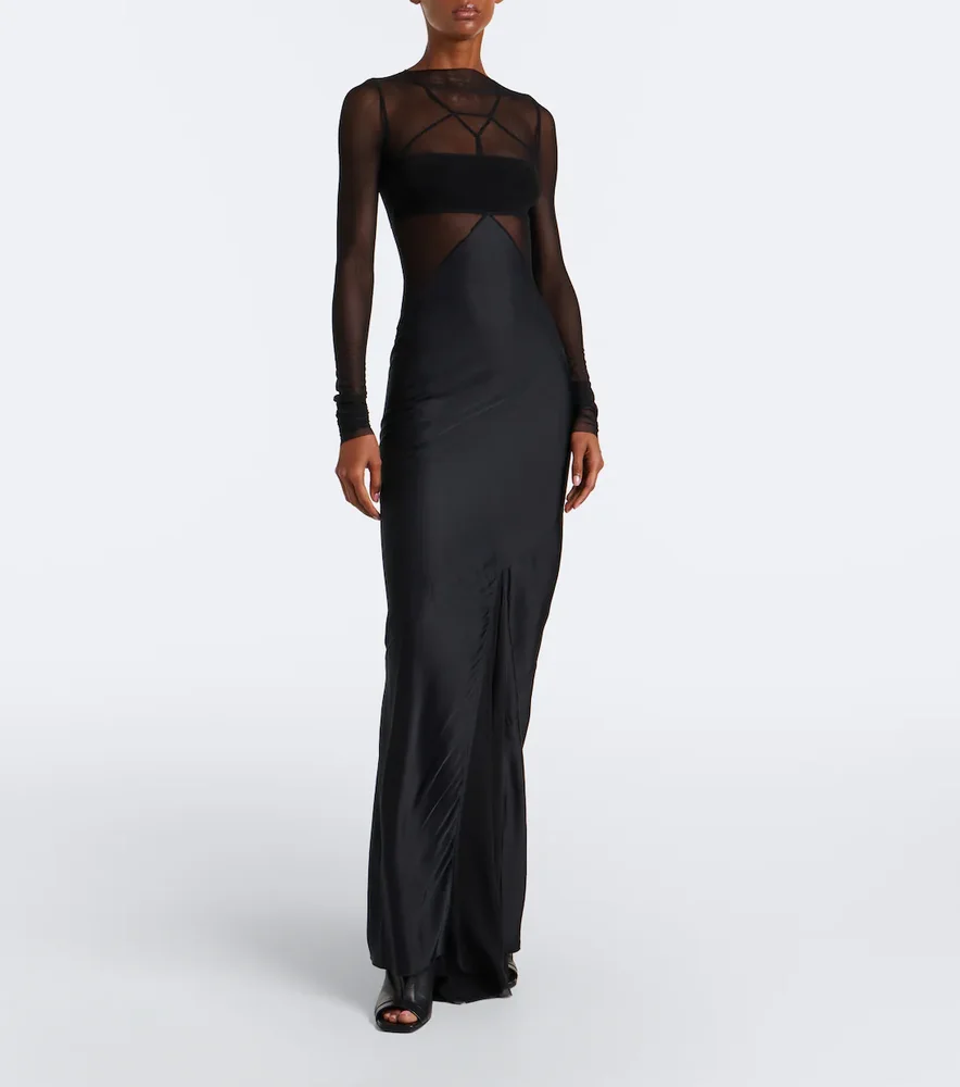 Combo tulle-trimmed gown