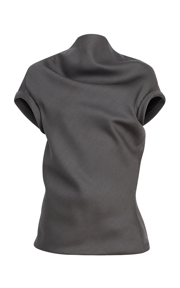 Tandie Draped Wool-Silk Cady Top