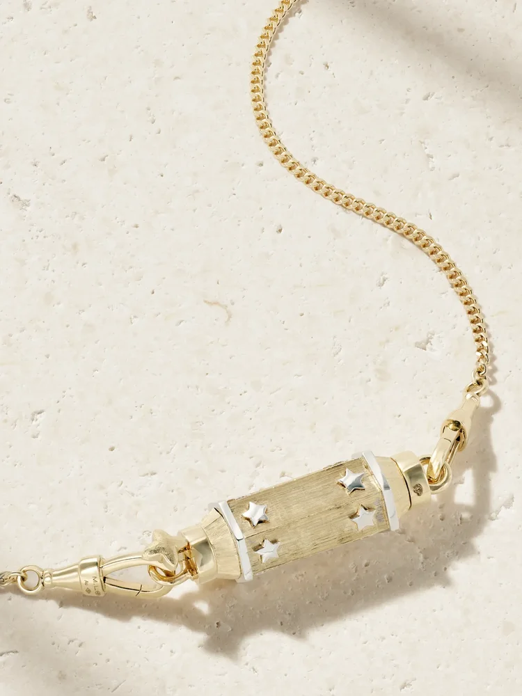Star Baby Locket 18-karat yellow and white gold necklace