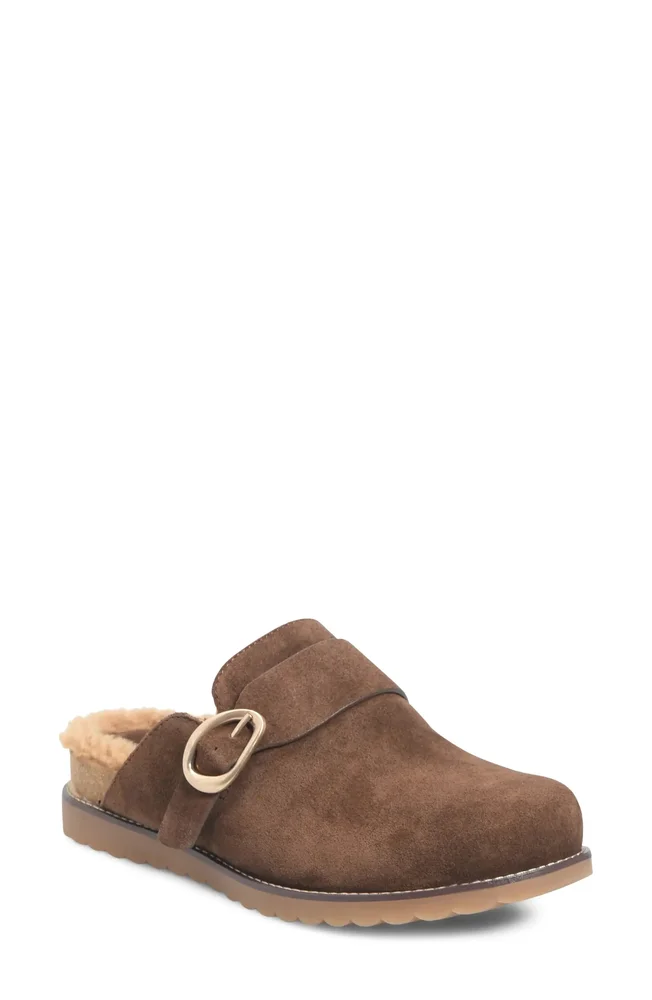 Söfft Angela Leather Clog with Genuine Shearling Trim