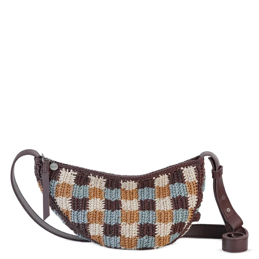 Tess Sling, Hand Crochet, Acorn Check