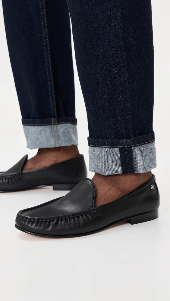 Classic Ruched Leather Loafers