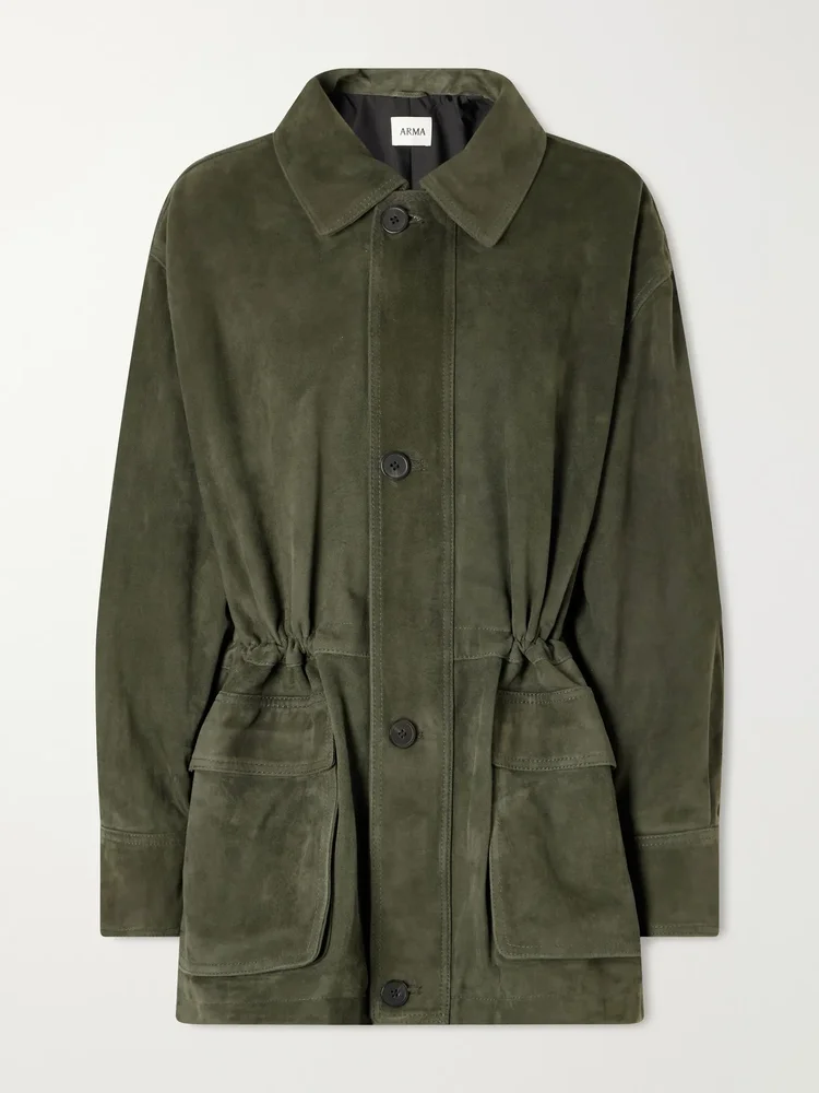 Maeve paneled suede jacket