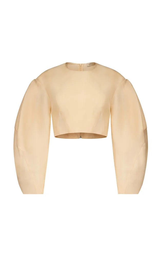 Power Puff Silk Gazar Crop Top