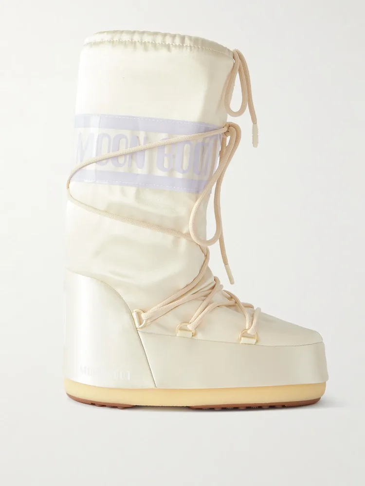 Icon Pearly satin and PVC snow boots