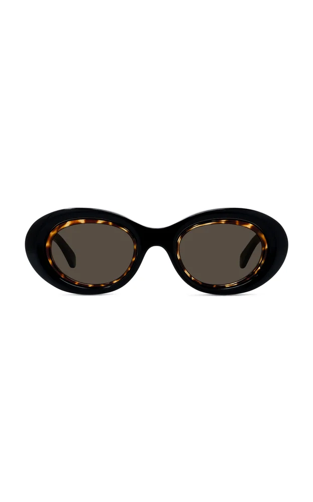 Anagram Oval-Frame Acetate Sunglasses