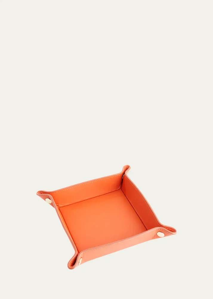 Monogrammed Leather Catchall Valet Tray, Personalized