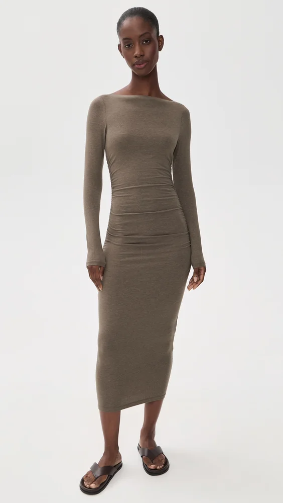 Ruched Long Sleeve Dress