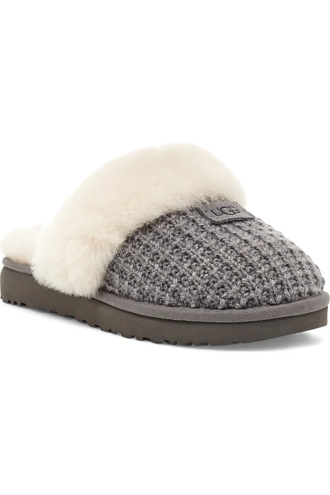 Cozy Knit Genuine Shearling Slipper