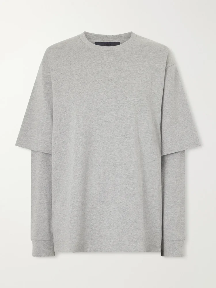Perfect T layered cotton-jersey T-shirt