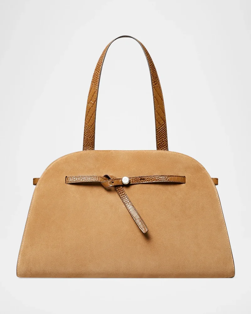 Romy Large Belted Suede Shoulder Bag